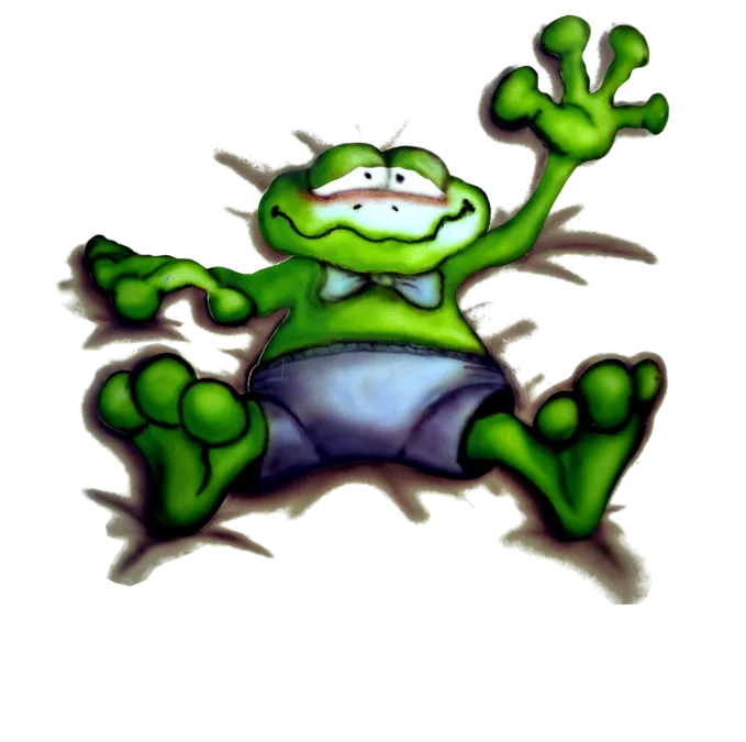 Illustration du logo de l'entreprise, montrant une grenouille stylisée